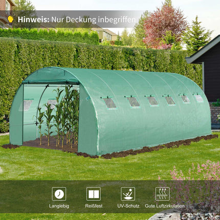Gartenfolie aus Polyethylen 6x3x2m mit 12 Fenstern