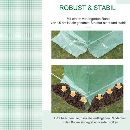 Gartenfolie aus Polyethylen 6x3x2m mit 12 Fenstern