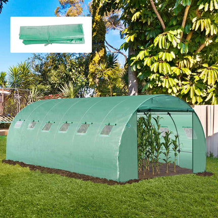 Gartenfolie aus Polyethylen 6x3x2m mit 12 Fenstern