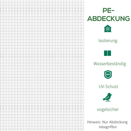 Gewächshaus-Polyethylenfolie 3x2x2m, 6-Fenster-Ersatz