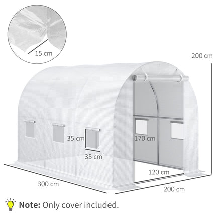 Gewächshaus-Polyethylenfolie 3x2x2m, 6-Fenster-Ersatz