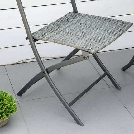 Polyrattan Bistroset 2 Personen Rotan Tuinmeubelen Grijs