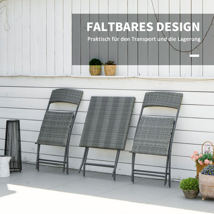 Polyrattan Bistroset 2 Personen Rotan Tuinmeubelen Grijs
