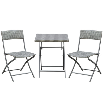 Polyrattan Bistroset 2 Personen Rotan Tuinmeubelen Grijs