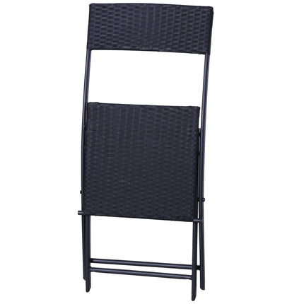 Black rattan bistro set for 2 - Garden furniture in poly rattan