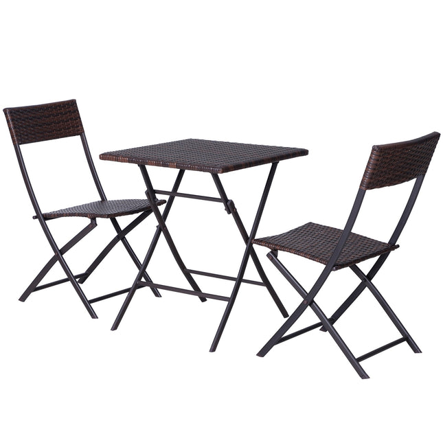 Braunes Polyrattan-Bistro-Set für 2 Personen – Outdoor-Gartenmöbel