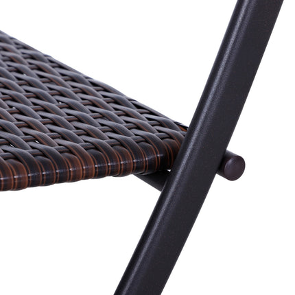 Hnědý bistro set z polyratanu pro 2 – zahradní nábytek