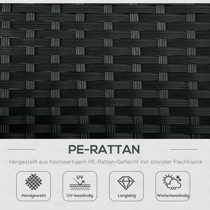 Doppel-Sonnenliege für 2 Personen, verstellbare Rückenlehne, graues Rattan