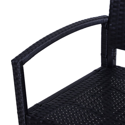 Gartenbank aus Korbgeflecht, 2-Sitzer - Schwarz, 122 x 60 x 87 cm