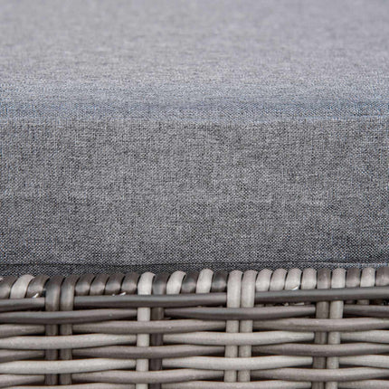 Sonnenliege aus Rattan, 5-fach verstellbar, mit Kissen, grau
