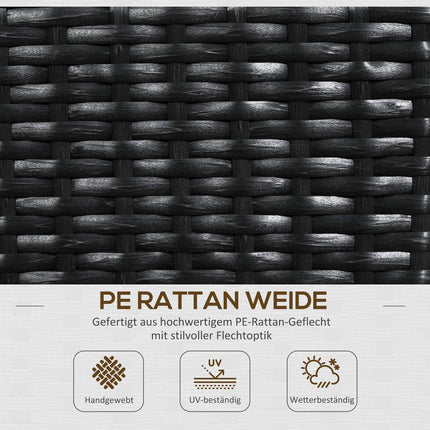 Black Polyrattan Raised garden bed with trellis 103x103x29 cm