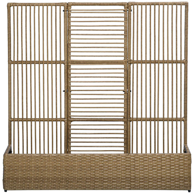 Hochbeet aus Polyrattan mit Rankgitter für Garten und Balkon