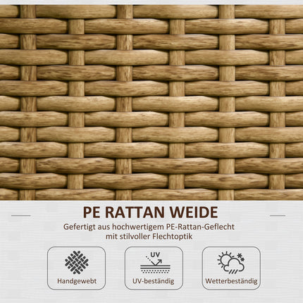 Raised planting in poly rattan with trellis for garden and balcony