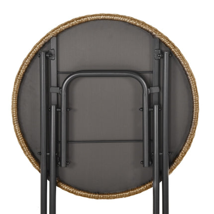 Polyrattan 2-Personen-Bistro-Set, klappbare Gartenmöbel