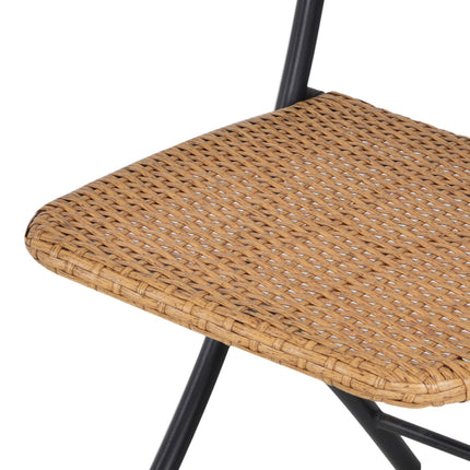 Polyrattan 2-Personen-Bistro-Set, klappbare Gartenmöbel