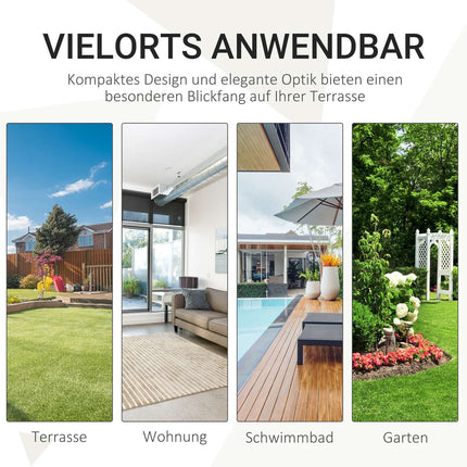 Outdoor Polyrattan Sonneninsel – klappbares Dach, creme 171x180x155cm