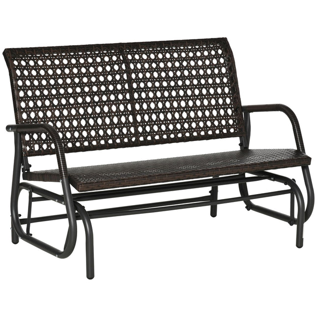 Gartenbank 2-Sitzer Polyrattan drehbar mit Rückenlehne
