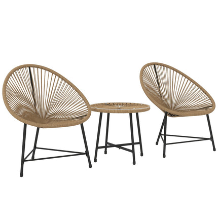Polyrattan Outdoor Lounge Set, 3-teilig, wetterfest
