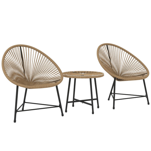 Polyrattan Outdoor Lounge Set, 3-teilig, wetterfest