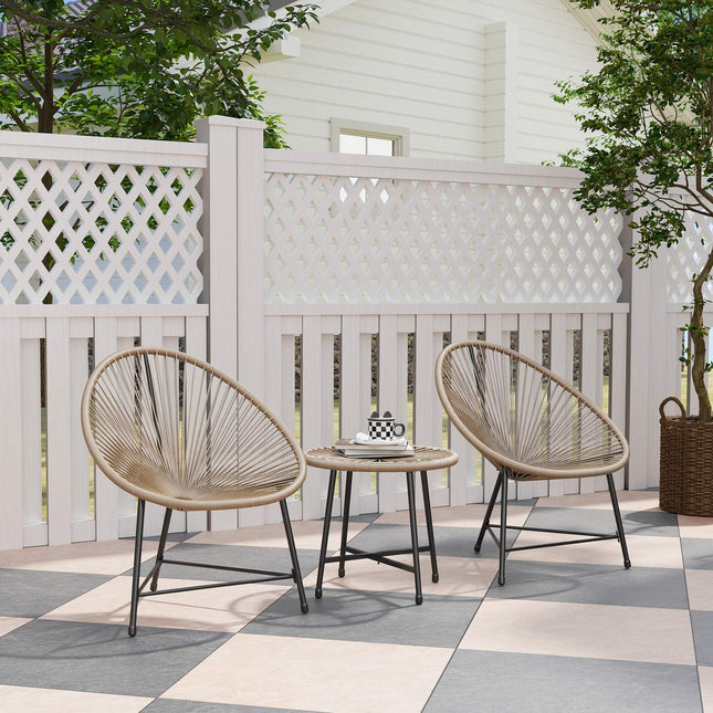 Polyrattan Outdoor Lounge Set, 3-teilig, wetterfest