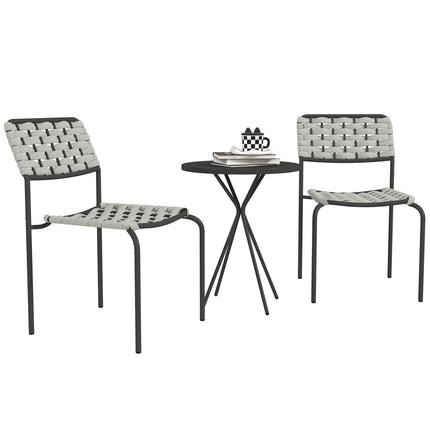 Gartenmöbel aus Polyrattan, 3-teilig, wetterfest, grau