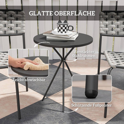 Gartenmöbel aus Polyrattan, 3-teilig, wetterfest, grau
