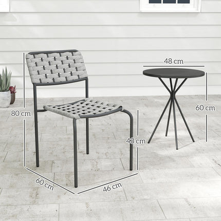 Gartenmöbel aus Polyrattan, 3-teilig, wetterfest, grau