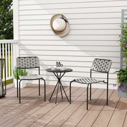 Gartenmöbel aus Polyrattan, 3-teilig, wetterfest, grau
