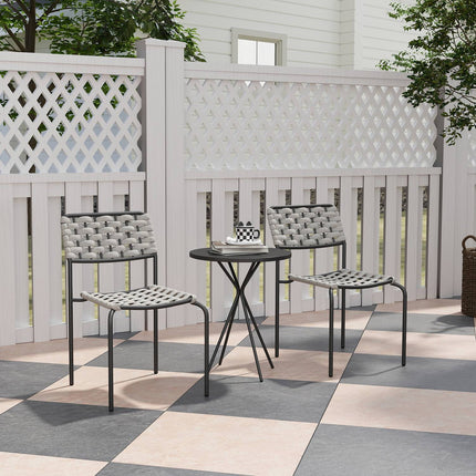 Gartenmöbel aus Polyrattan, 3-teilig, wetterfest, grau