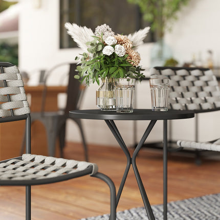 Gartenmöbel aus Polyrattan, 3-teilig, wetterfest, grau