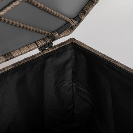 Wetterfeste Auflagenbox aus Polyrattan mit Auto-Lift-Deckel