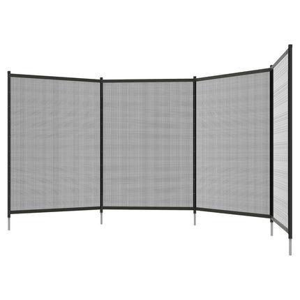 Schwarzer Garten- und Poolzaun 365x126 cm, 4er-Set
