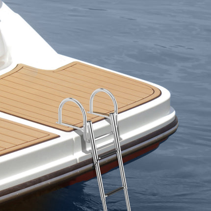 Pontoon Boat Ladder, 4-Step Folding, 500 lb Capacity