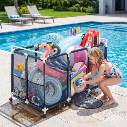 Pool Float Storage Organizer, Rolling Mesh Bin 159 cm