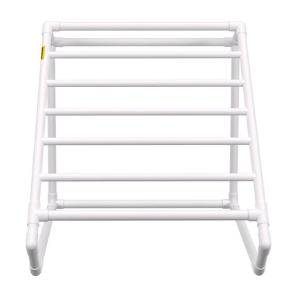 Pool Towel Rack, 8-Bar Freestanding PVC, White