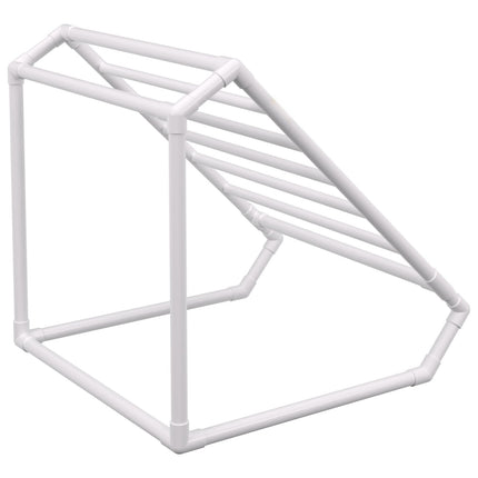 Pool Towel Rack, 8-Bar Freestanding PVC, White