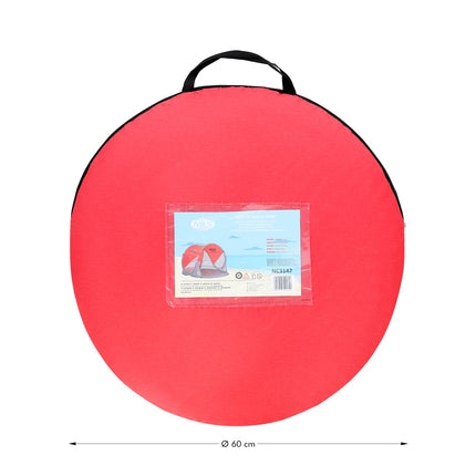 Pop Up Beach Tent, Red-Grey, UV Protection
