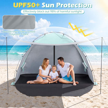 Pop-Up Beach Tent, UPF50+ Sun Shelter, 5-6 Person