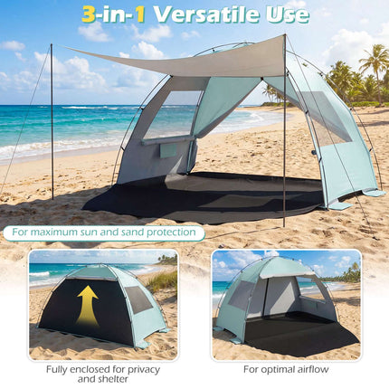 Pop-Up Beach Tent, UPF50+ Sun Shelter, 5-6 Person