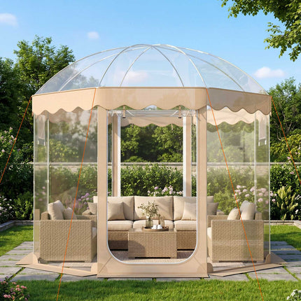Aufblasbares Blasen-Zelt, 3 x 3 m, für 8–10 Personen, durchsichtiges PVC