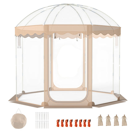 Aufblasbares Blasen-Zelt, 3 x 3 m, für 8–10 Personen, durchsichtiges PVC