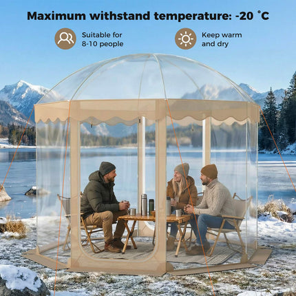 Aufblasbares Blasen-Zelt, 3 x 3 m, für 8–10 Personen, durchsichtiges PVC