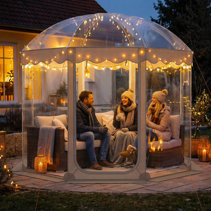 Aufblasbares Blasen-Zelt, 3 x 3 m, für 8–10 Personen, durchsichtiges PVC