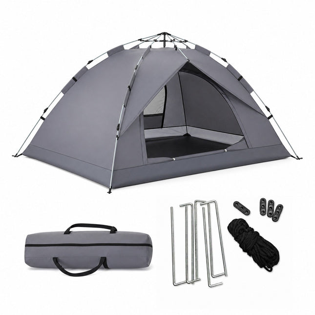 Pop-Up Camping Tent for 3–4 People, UV Protection