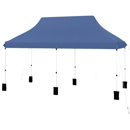 Pop-Up Canopy Tent 300x600 cm, Blue, Adjustable Height