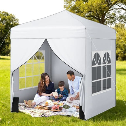 Popup-Pavillon 2x2 m, 4 Seitenwände, Rollentasche