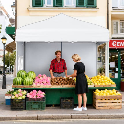 Popup-Pavillon 2x2 m, 4 Seitenwände, Rollentasche