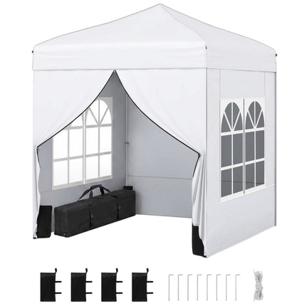 Popup-Pavillon 2x2 m, 4 Seitenwände, Rollentasche