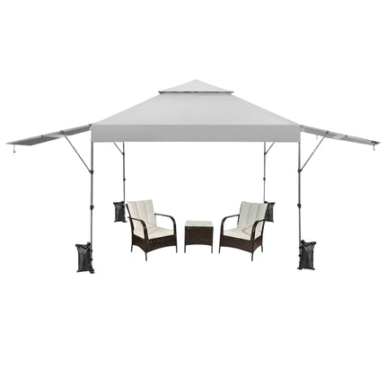 Pop-Up Canopy Tent With Dual Awnings, 300x537cm, UPF 50+