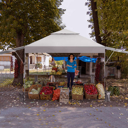 Pop-Up Canopy Tent With Dual Awnings, 300x537cm, UPF 50+